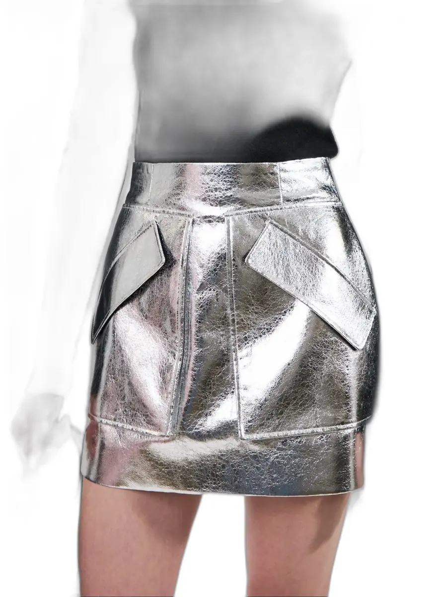Aknvas The Cherry skirt in metallic silver