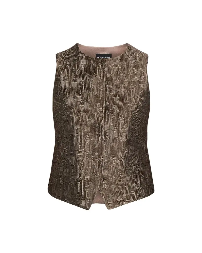 Giorgio Armani Jacquard Silk-Wool Waistcoat