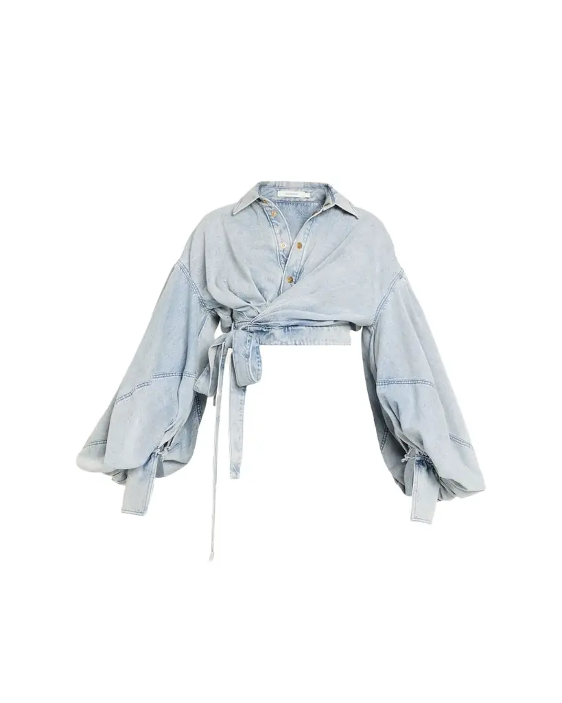 Zimmermann Denim Wrap Top