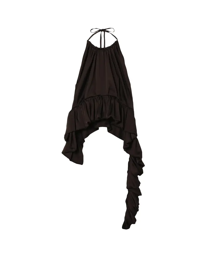 Liberowe Tamara Asymmetric Peplum Halter Top