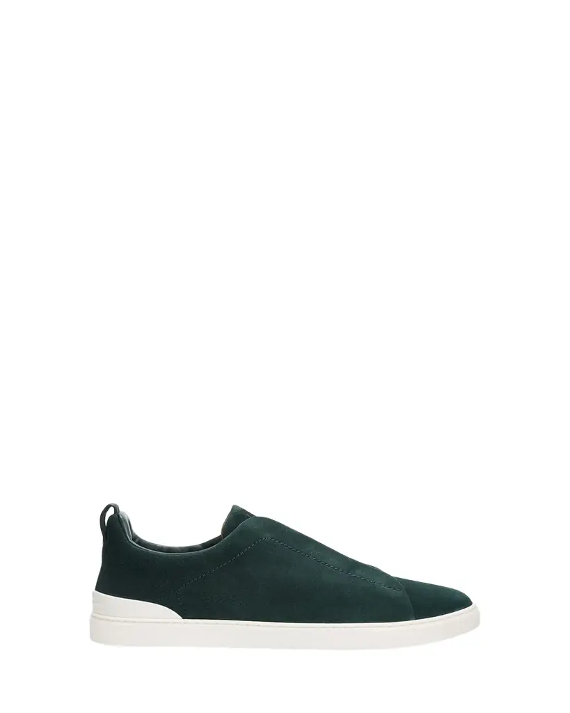 ZEGNA Men's Suede Triple Stitch Slip-On Sneakers