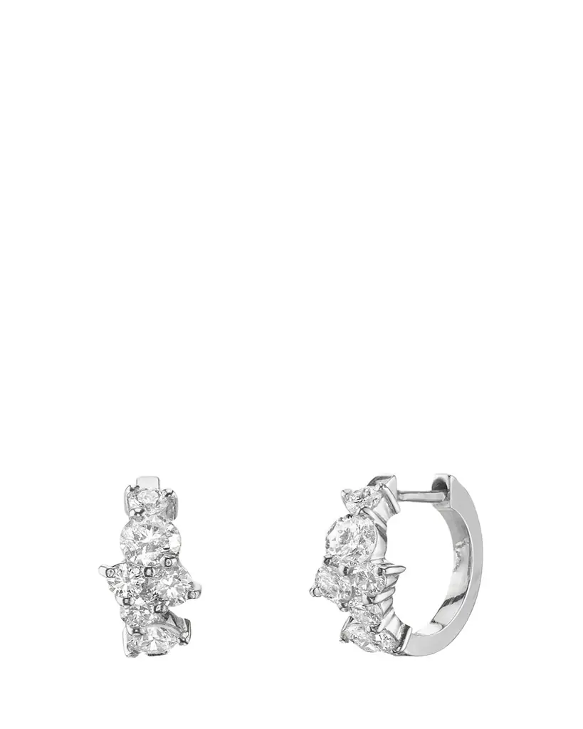 Sydney Evan 14k White Gold Diamond Huggie Hoop Earrings