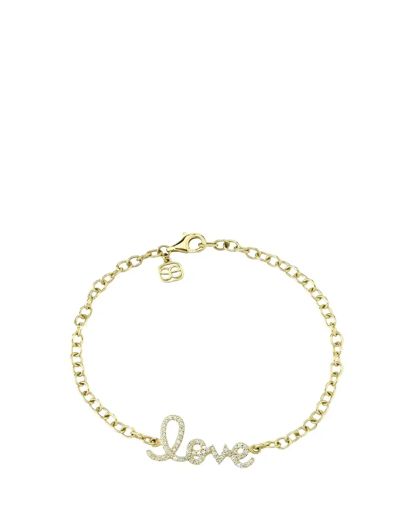 Sydney Evan 14K Gold Diamond Medium Love Bracelet