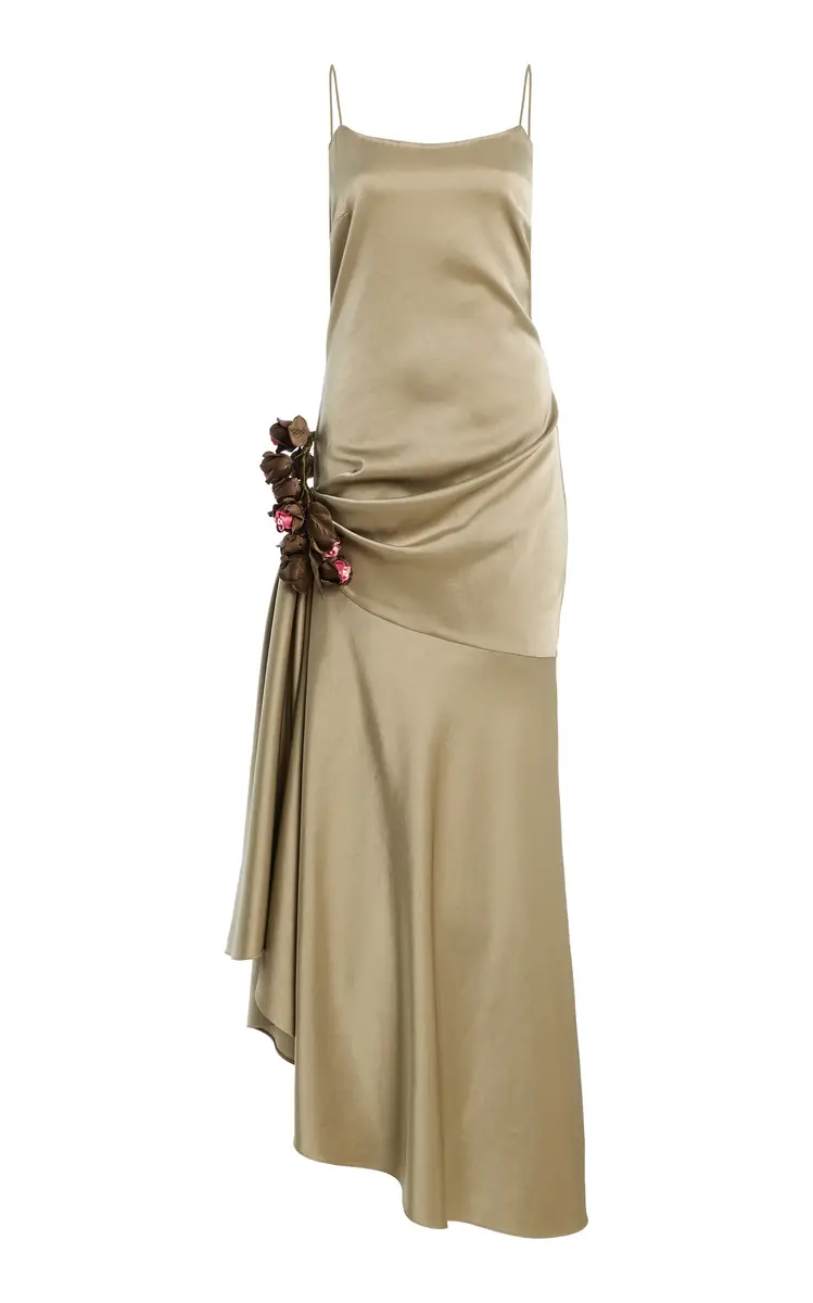 Alejandra Alonso Rojas Exclusive Draped Satin Gown