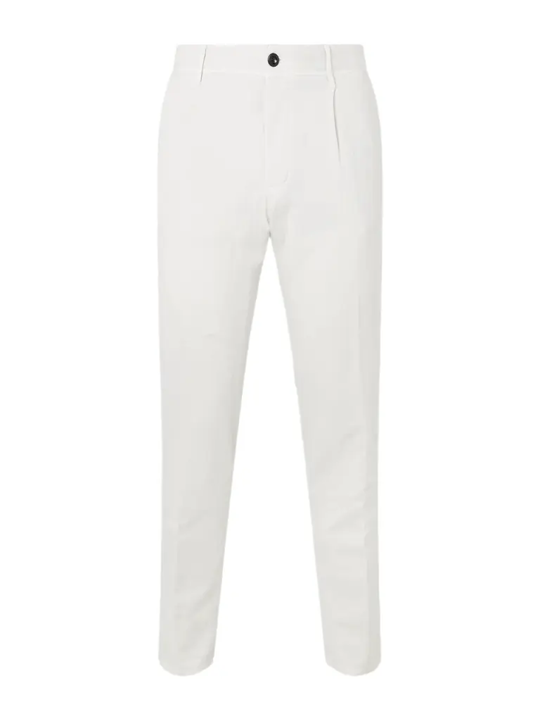 Slowear Tapered Pleated Stretch-Cotton and Linen-Blend Gabardine Trousers - Men