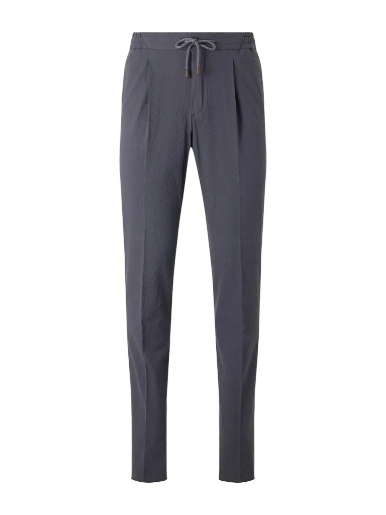 Slowear Tapered Cotton-Blend Seersucker Trousers - Men
