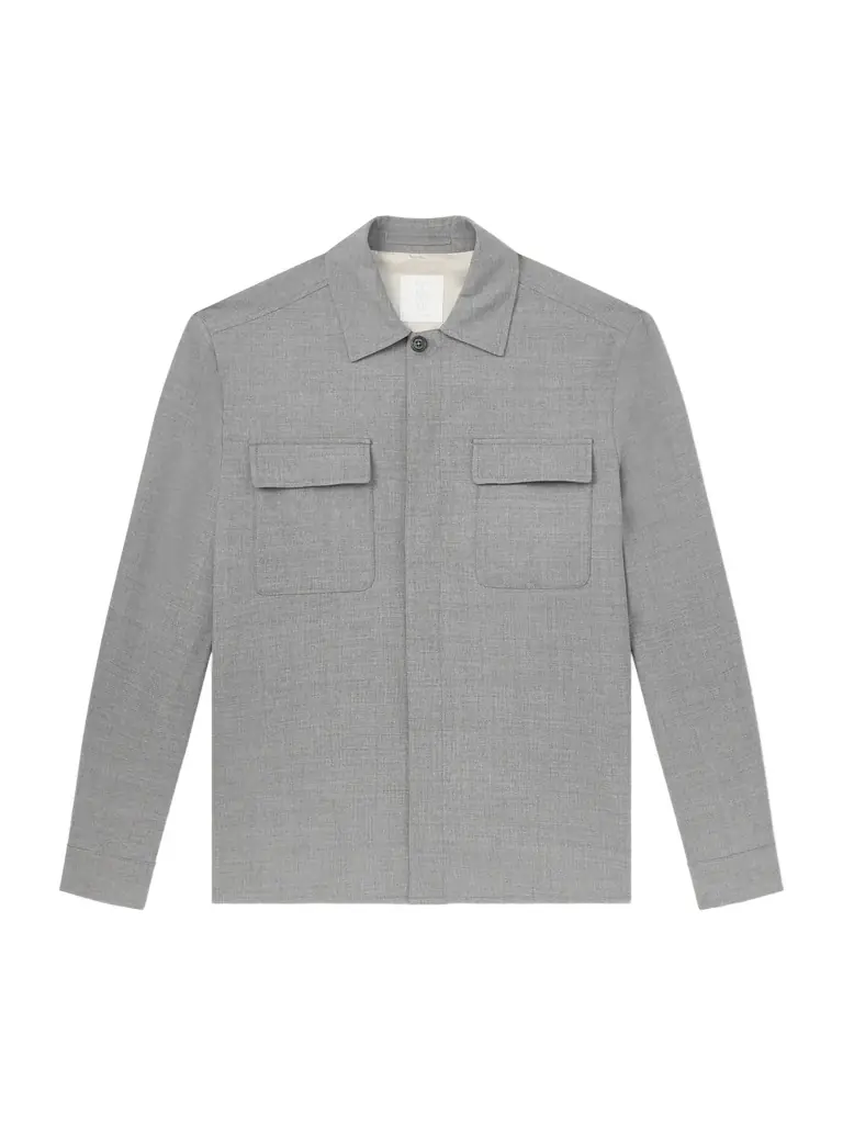 ELEVENTY Wool-Blend Flannel Overshirt - Men