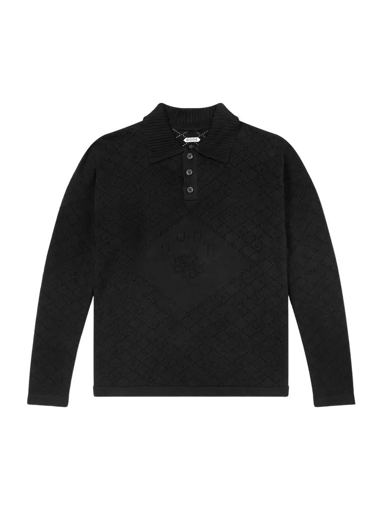 BODE Anisette Pointelle-Knit Cotton Polo Shirt - Men
