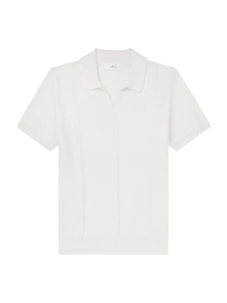 MR P. Cable-Knit Cotton Polo Shirt - Men