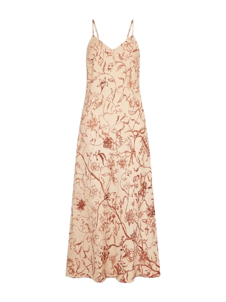 Loro Piana Floral Silk-jacquard Midi Dress