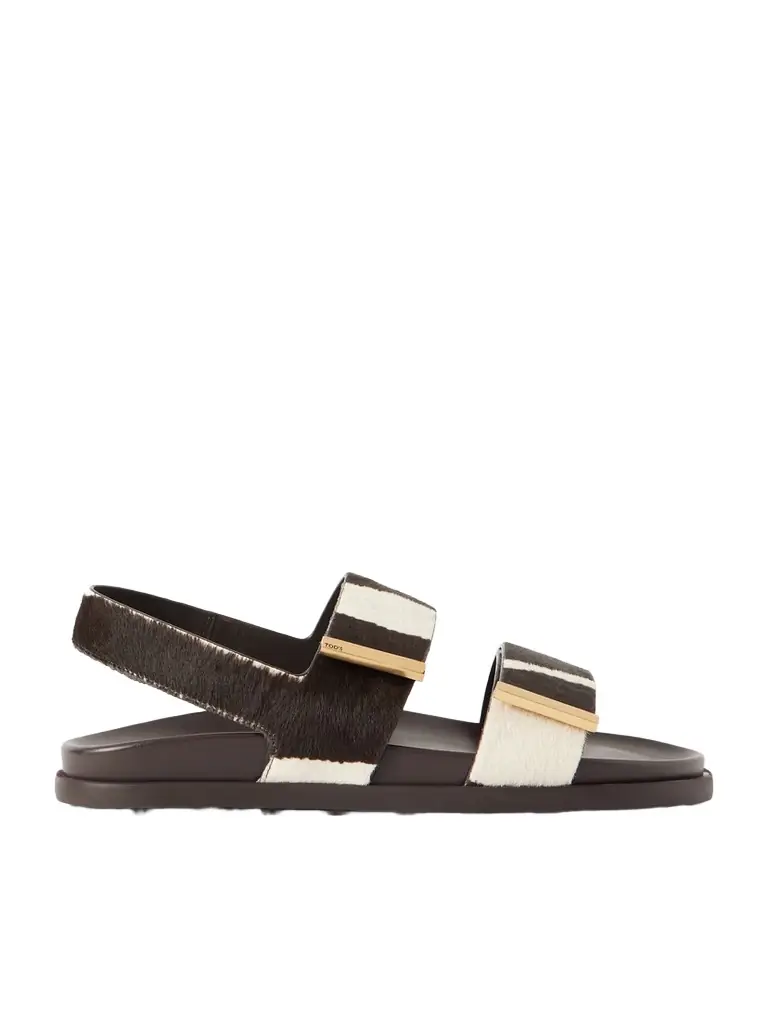 Tod's Zebra-print Pony Hair Slingback Sandals