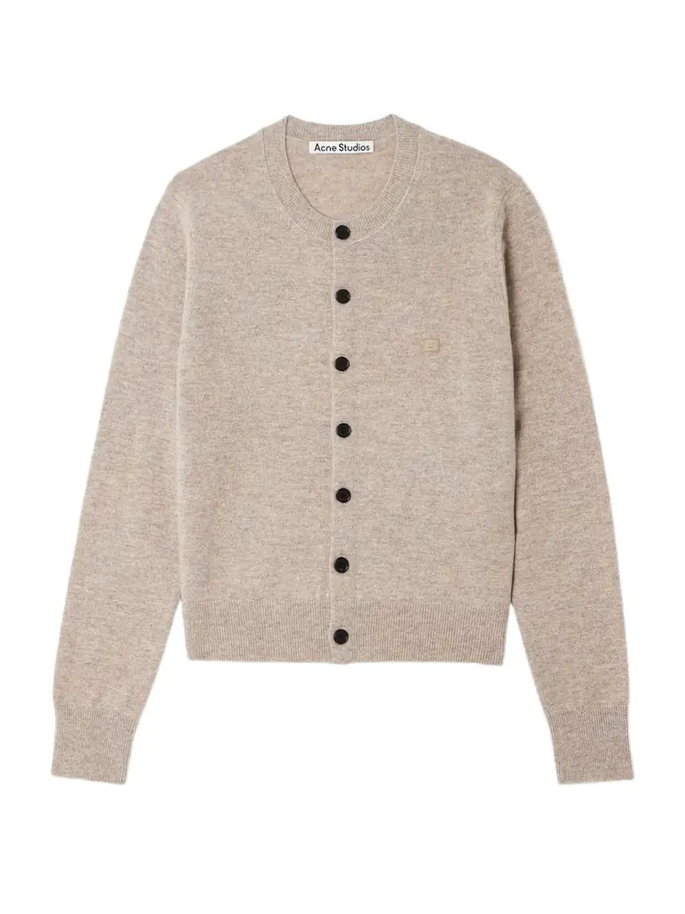 Acne Studios Appliquéd Wool And Yak Hair-blend Cardigan