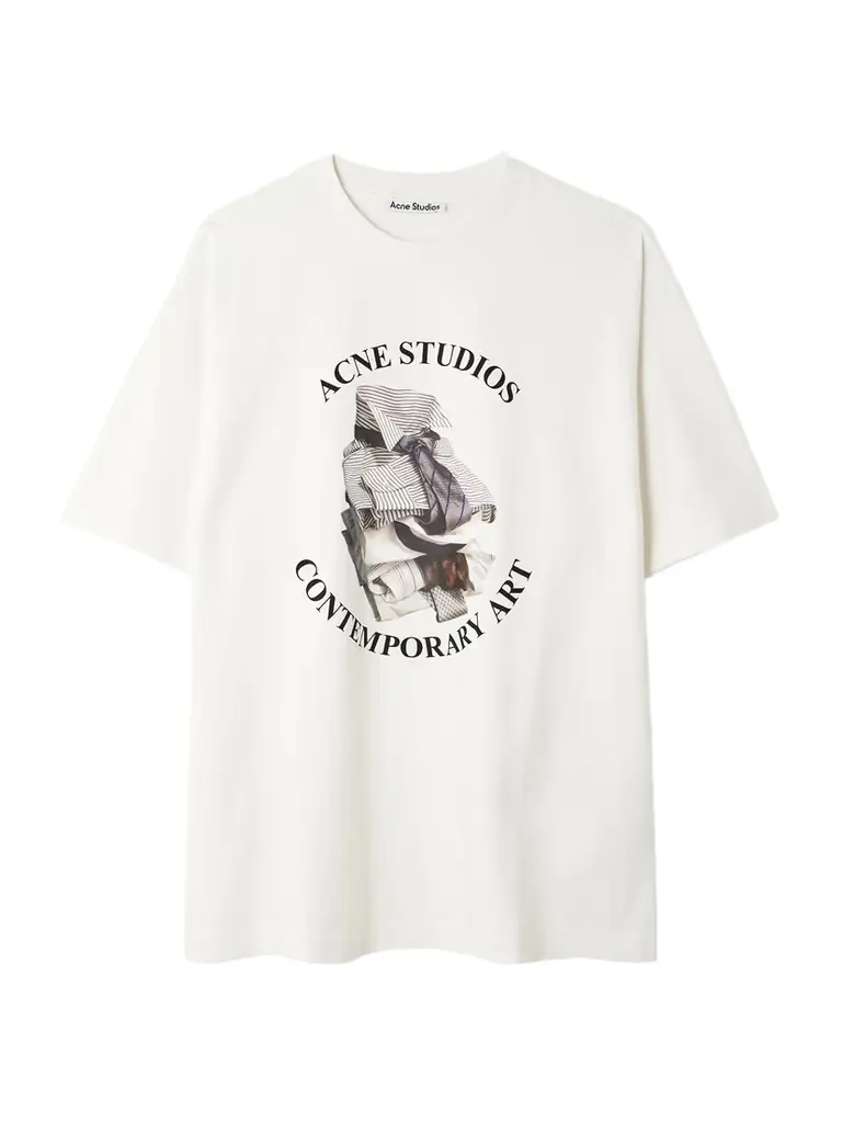 Acne Studios Printed Distressed Organic Cotton-jersey T-shirt