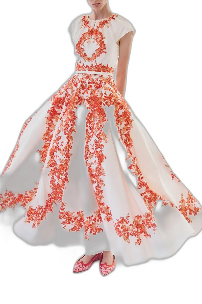 Giambattista Valli Cap Sleeve Floral Maxi Dress