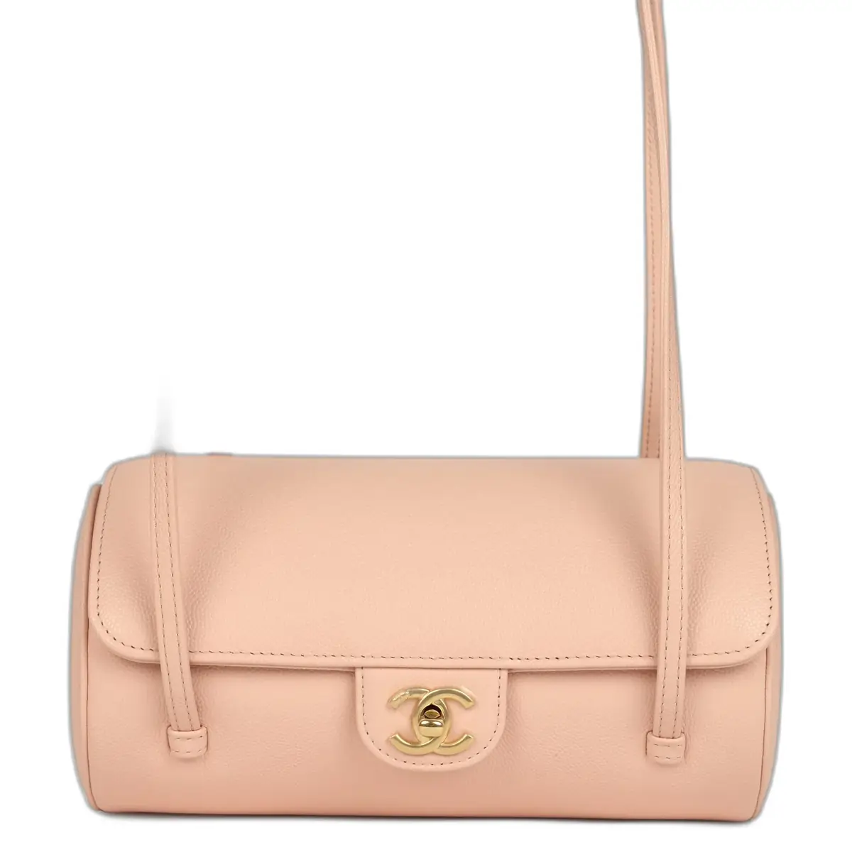 Chanel Chanel Preppy Coco Bowling Bag Light Pink Shiny Caviar Brushed Gold Hardware