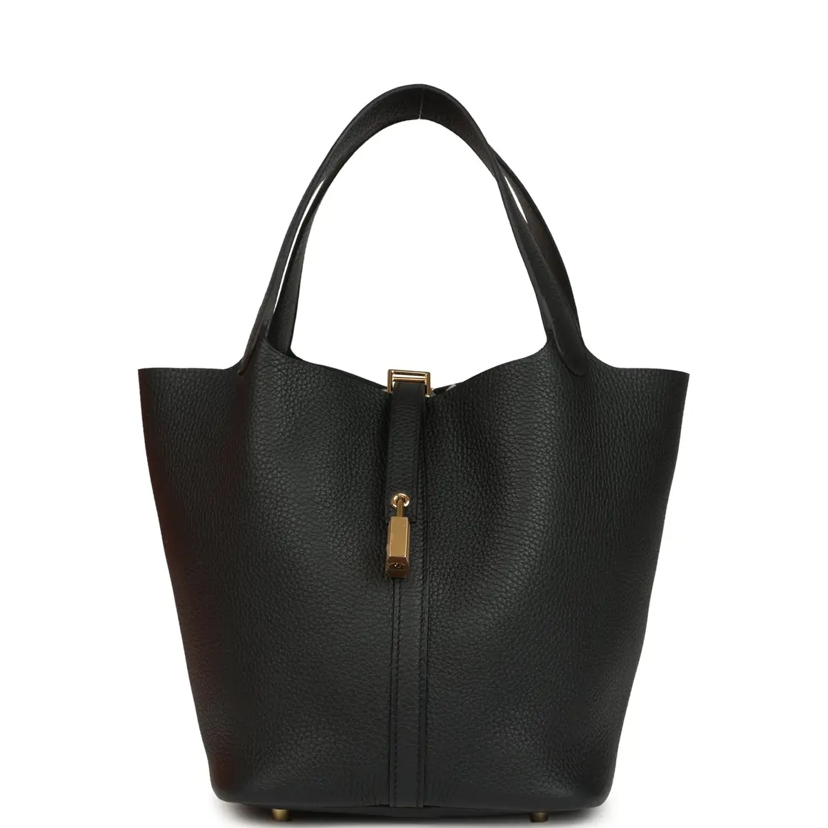 hermes Hermes Picotin Lock 22 Black Clemence Gold Hardware