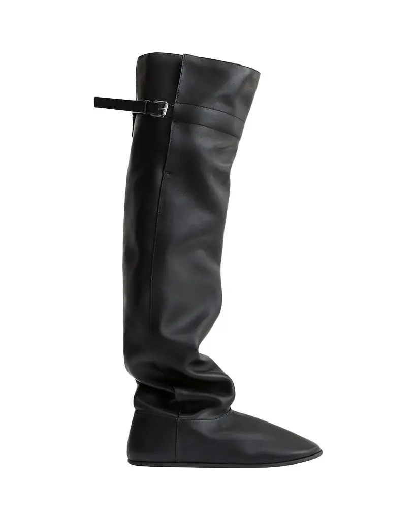Christen Big Shearling-Lined Leather Over-the-Knee Boots