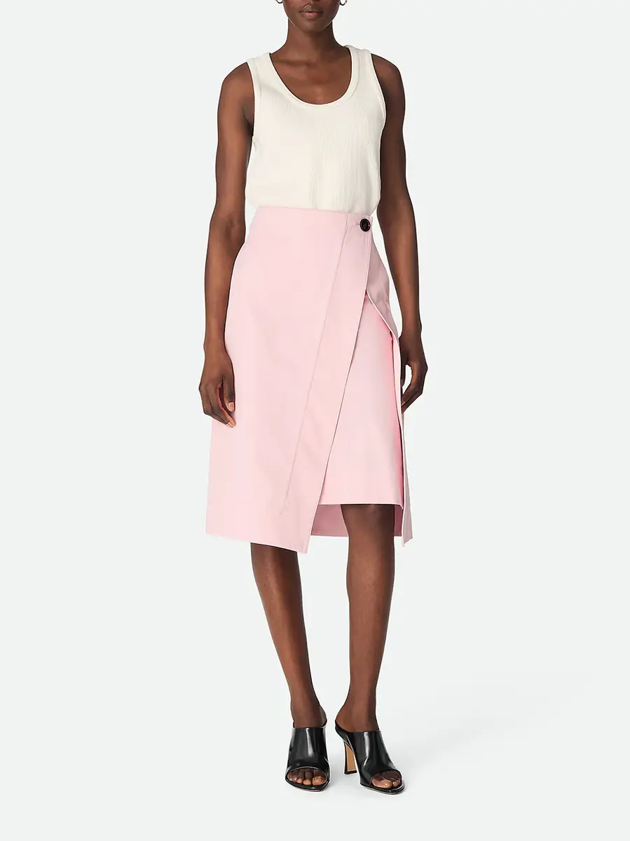 Bottega Veneta Cotton Twill Wrap Skirt