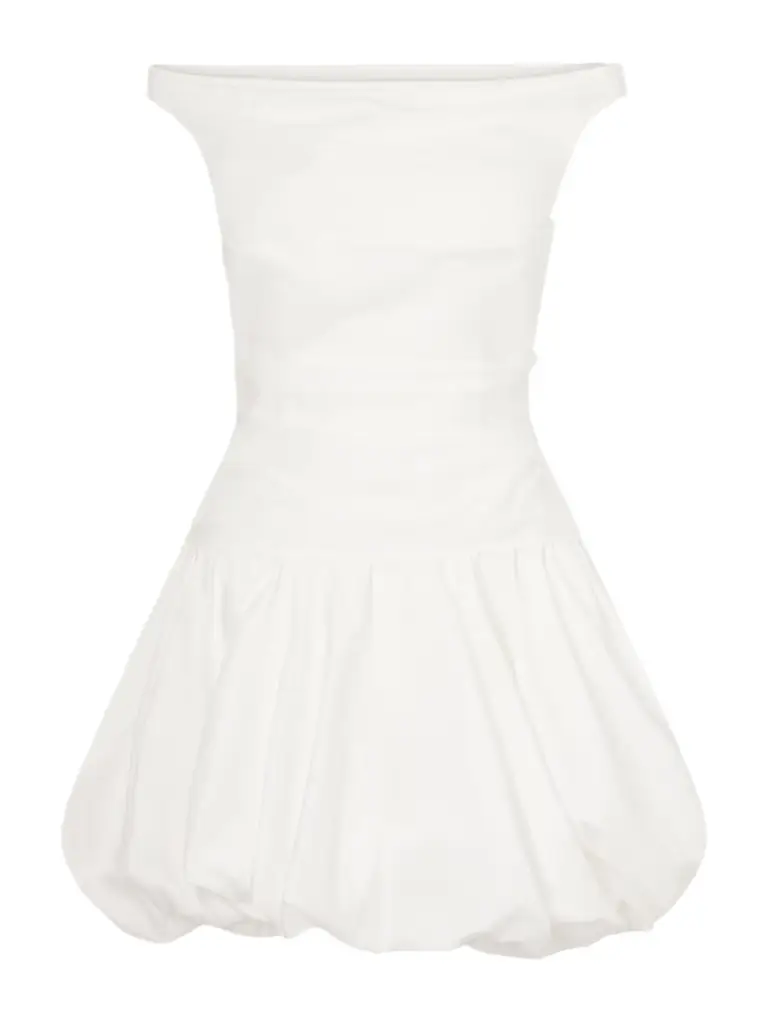 Simkhai Salina Ruched Cotton-blend Poplin Mini Dress