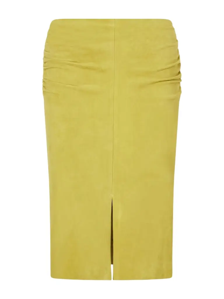 STOULS Ooma Ruched Suede Midi Skirt