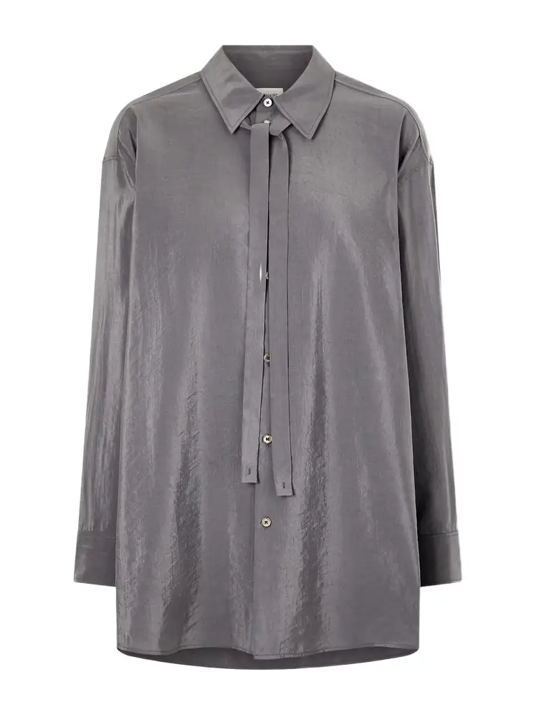 Lemaire Tie-detailed Crinkled Silk-blend Shirt