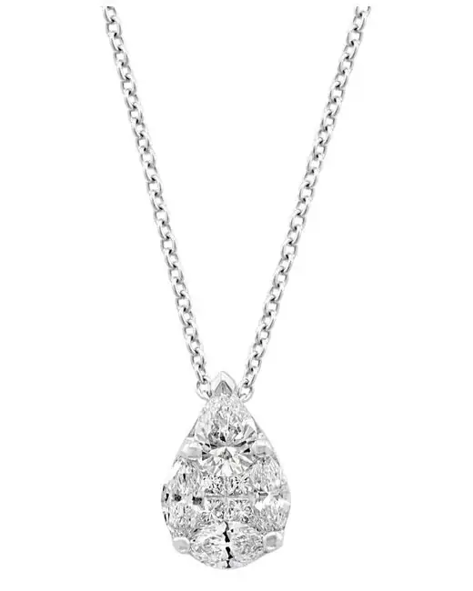 Wish Fine Jewelry 0.55ct Diamond 18K Gold Pear Necklace