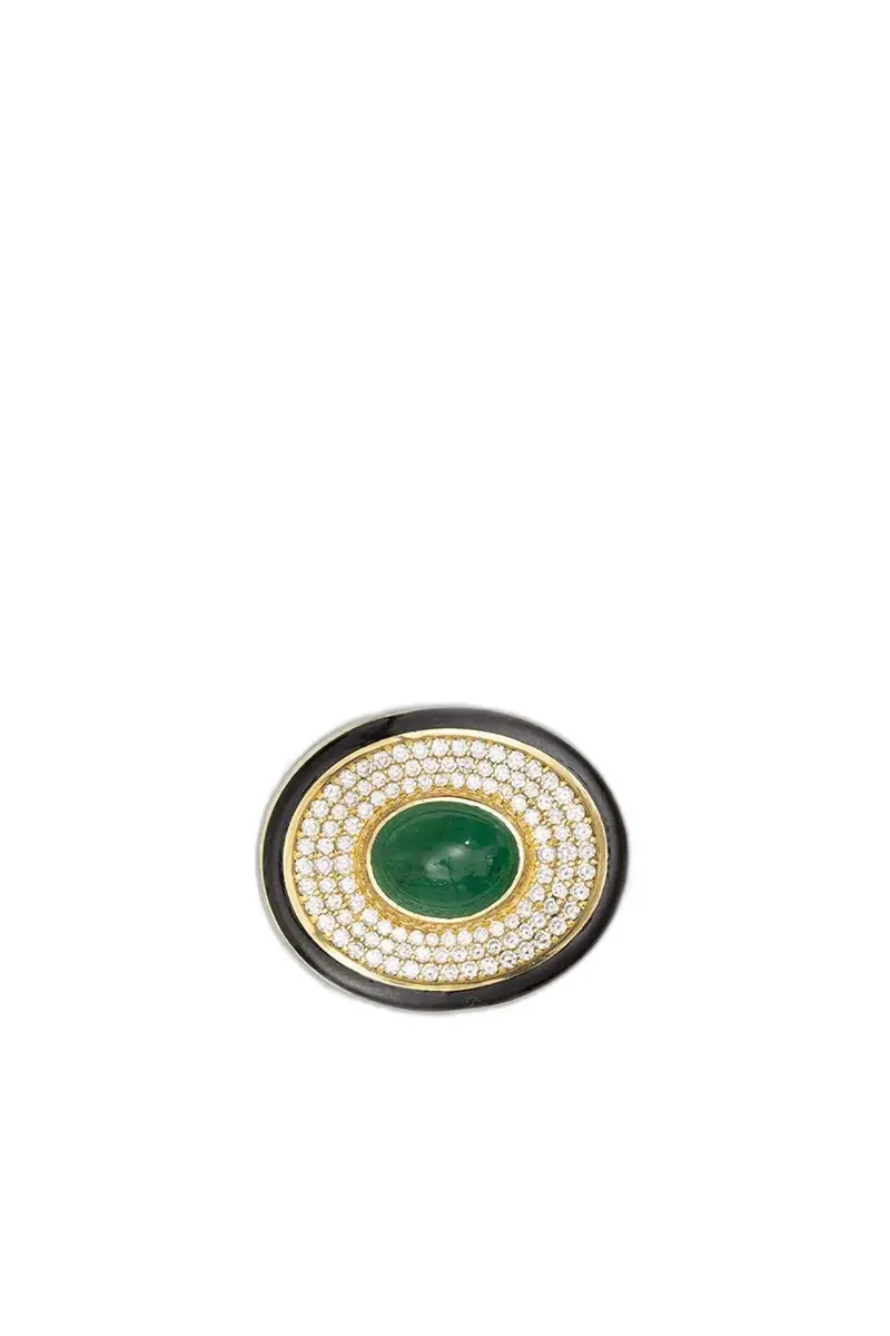 Jenna Blake Diamond Emerald Eyecon Necklace