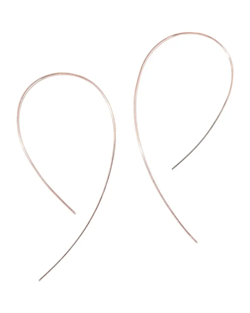 LANA 14K White Gold Hooked On Hoop Earrings