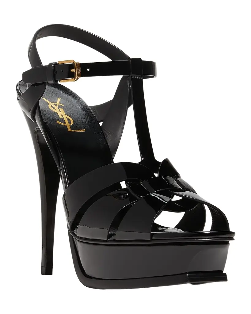Saint Laurent Tribute Patent Platform Sandals
