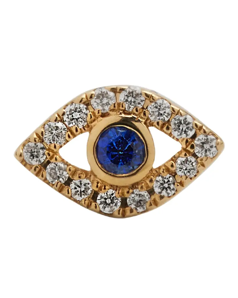 Sydney Evan 14k Diamond Mini Evil Eye Single Stud Earring