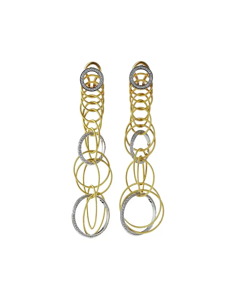 Buccellati Hawaii Waikiki 18K Gold Diamond Drop Earrings