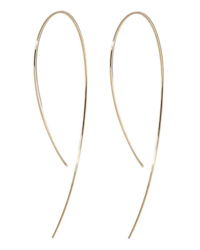 LANA 14K White Gold Hooked On Hoop Earrings