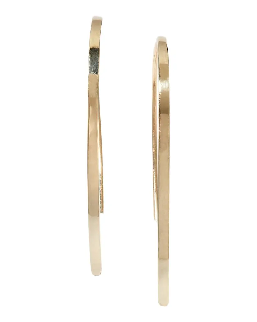 LANA 14K Gold Mini Flat Hooked on Hoop Earrings