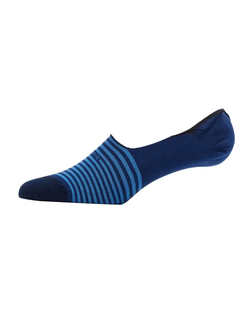 Marcoliani Invisible Touch Striped No-Show Socks