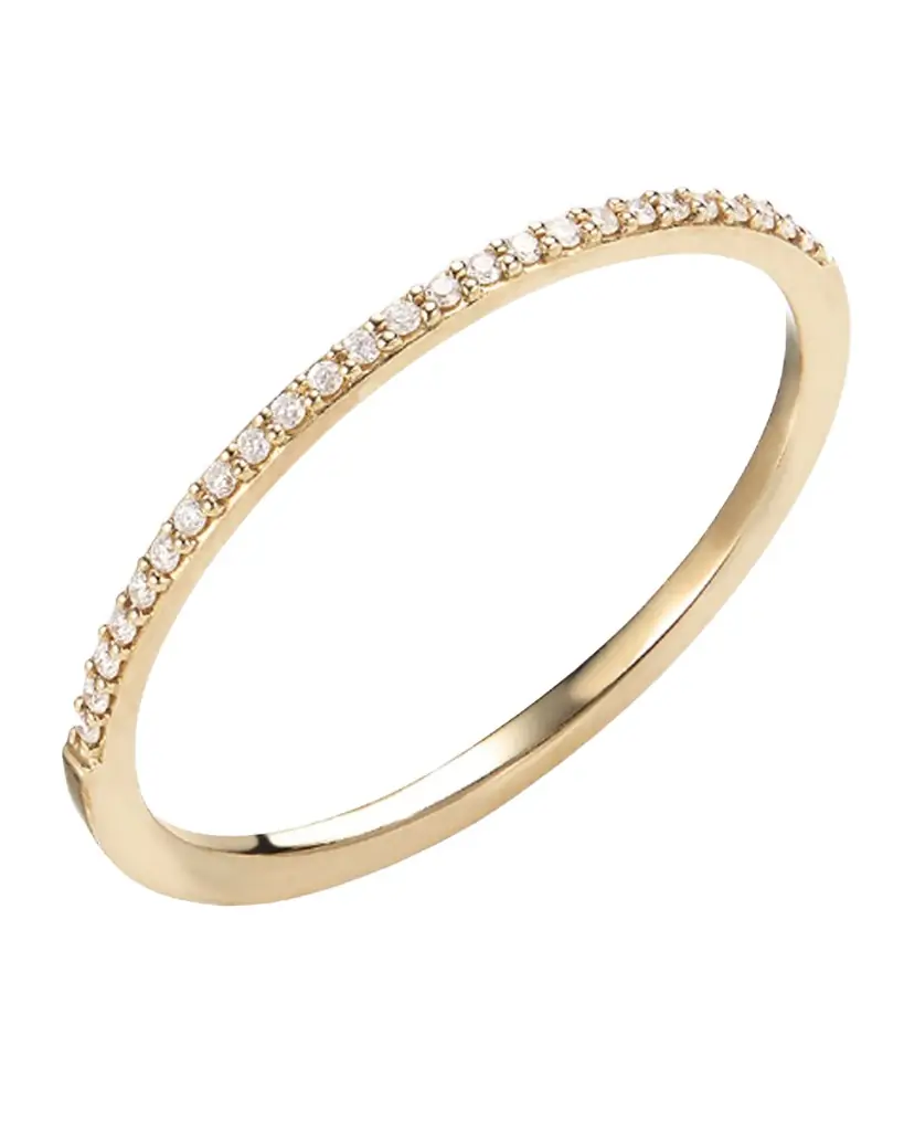 LANA 14K Gold Thin Flawless Diamond Stack Ring