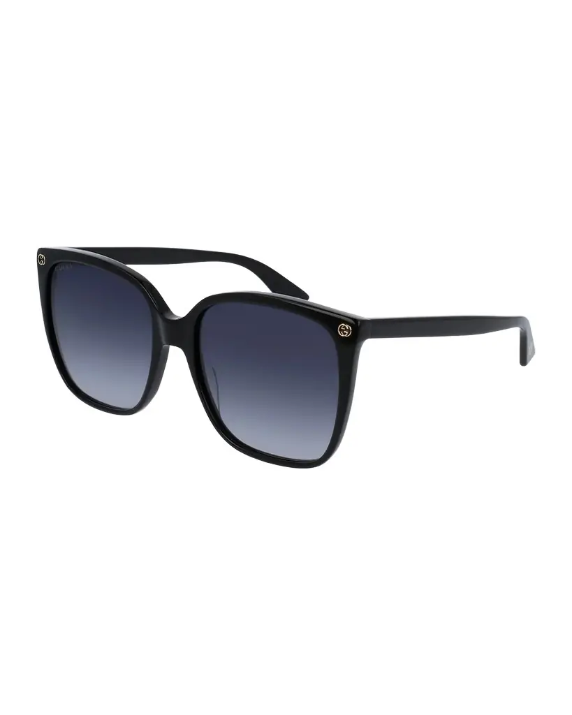 Gucci Square Acetate Sunglasses w/ Interlocking G Detail