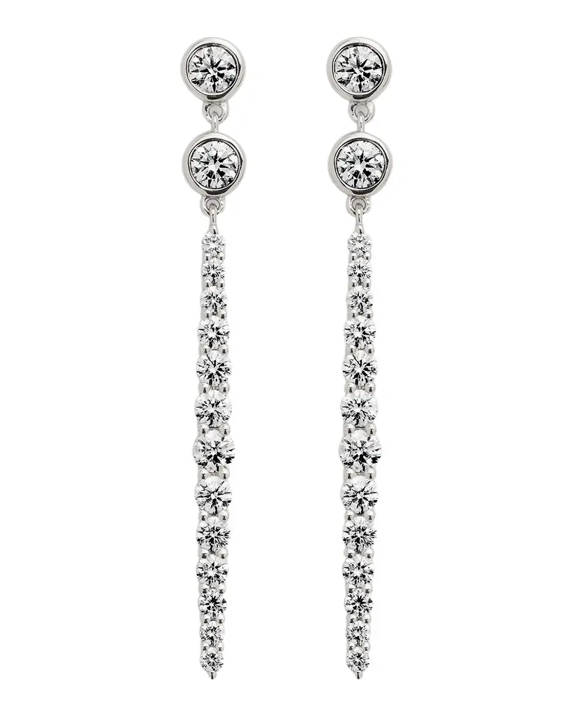 Neiman Marcus Diamonds 18K White Gold Diamond Drop Earrings, 2.06tcw, 1.75" drop