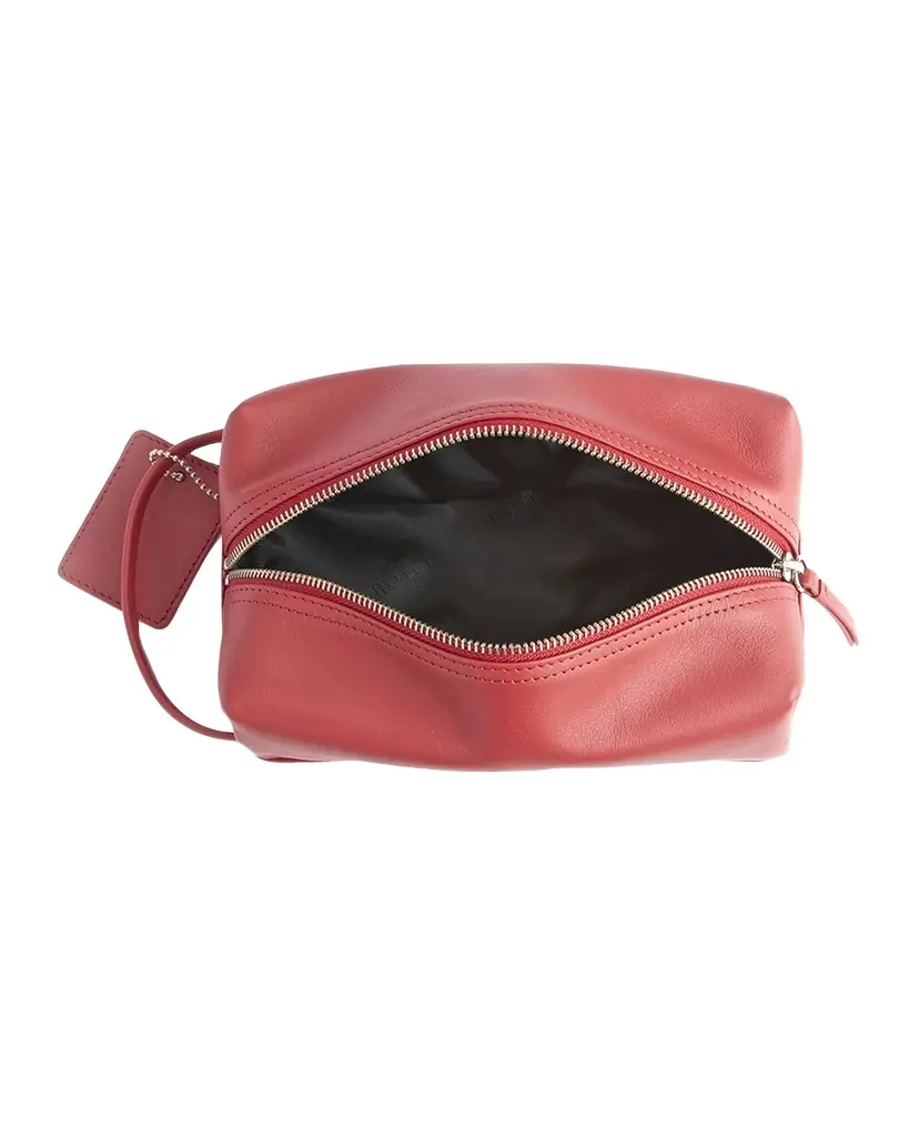ROYCE New York Monogrammed Compact Leather Toiletry Bag