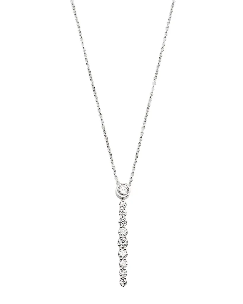 Neiman Marcus Diamonds 18K White Gold Diamond Drop Pendant, 0.80tcw