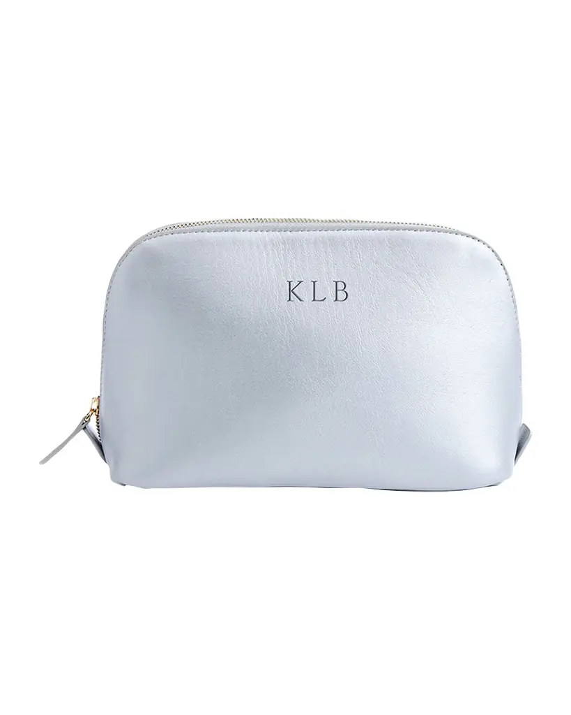 ROYCE New York Monogrammed Large Leather Cosmetic Bag