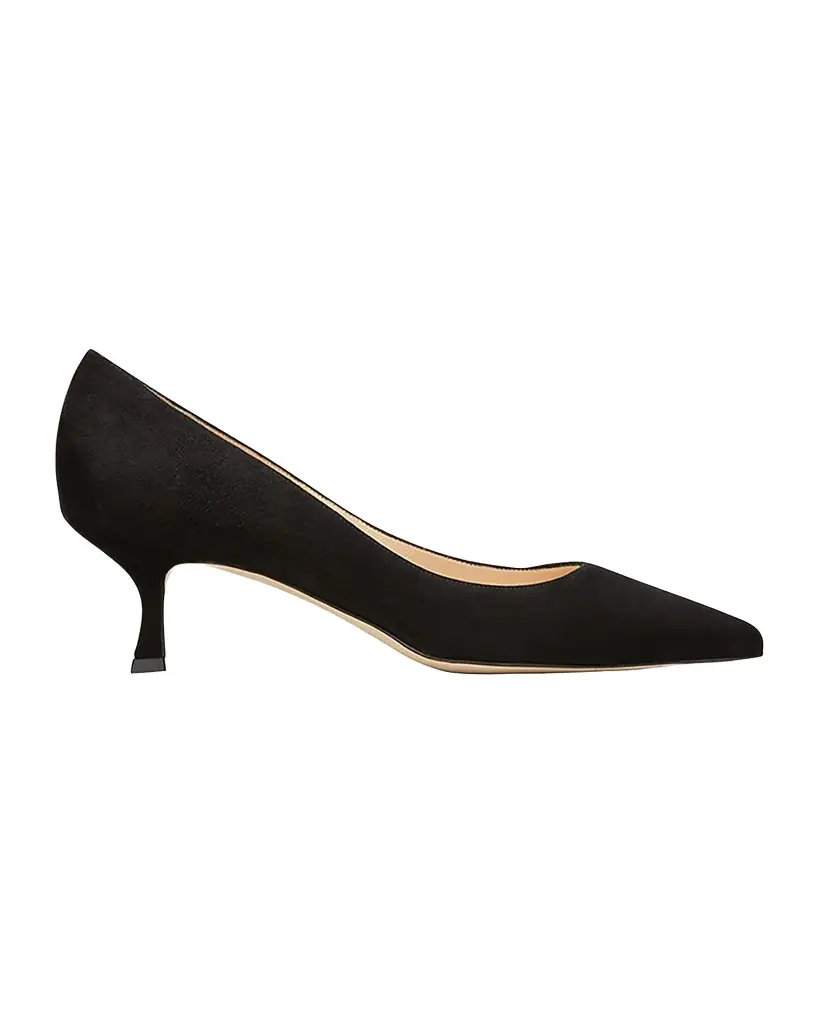 Manolo Blahnik 50mm Srila Suede Kitten Heel Pumps