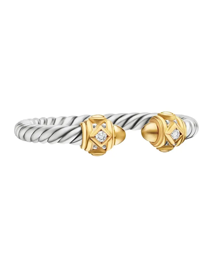 David Yurman Renaissance Ring in Silver with 14K Gold and Diamonds