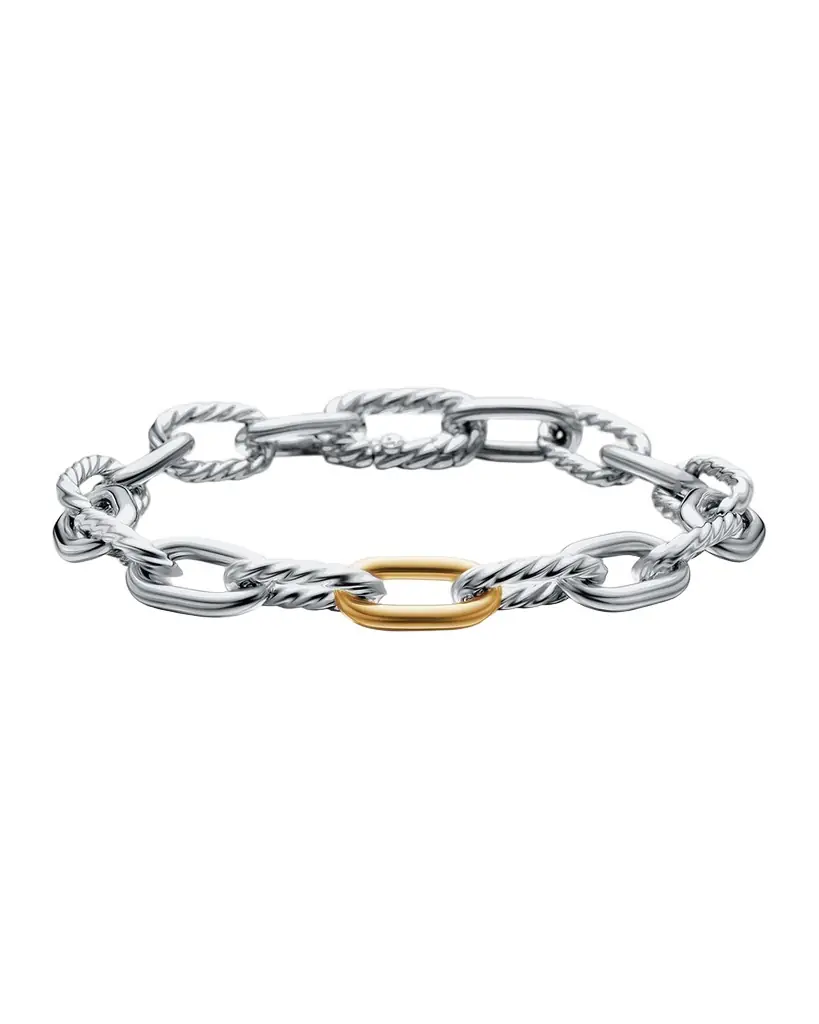 David Yurman DY Madison Chain Bracelet in Silver with 18K Gold, 8.5mm
