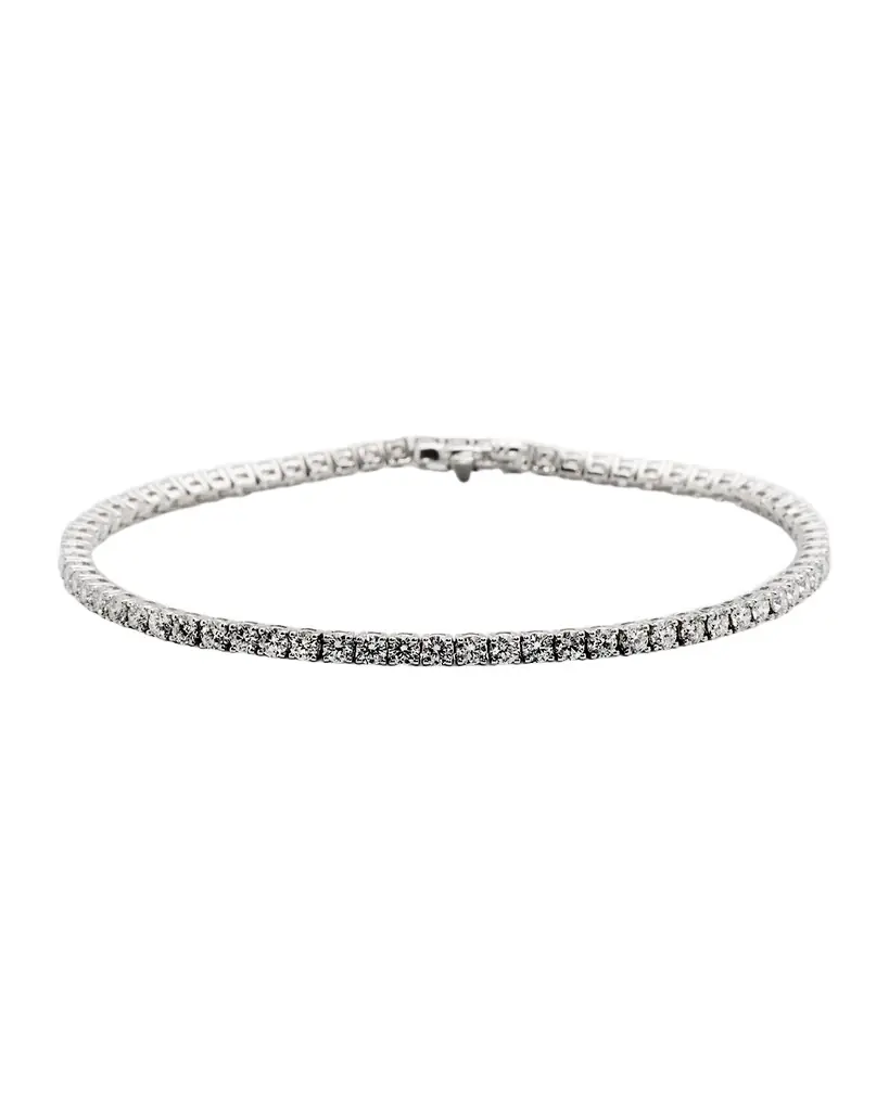 Neiman Marcus Diamonds 18K White Gold Diamond Tennis Bracelet, 2.95tcw, 7"L