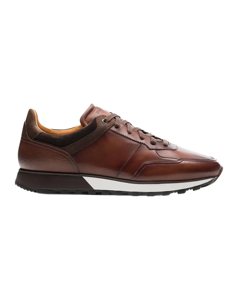 Magnanni Men 's Arco Mix-Leather Trainer Sneakers