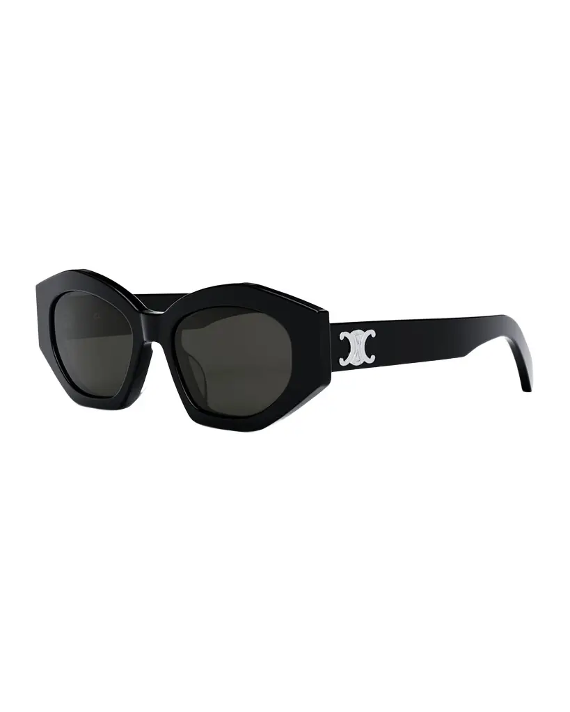 Celine Triomphe Logo Acetate Cat-Eye Sunglasses