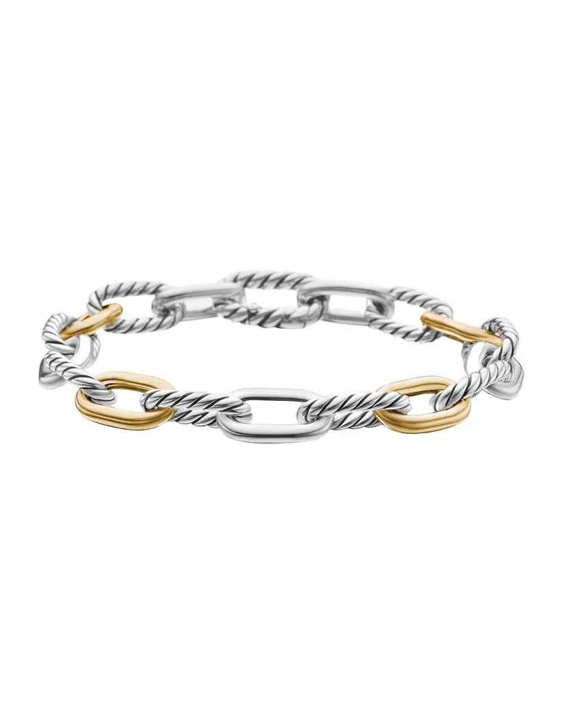 David Yurman DY Madison Chain Bracelet in Silver with 18K Gold, 8.5mm