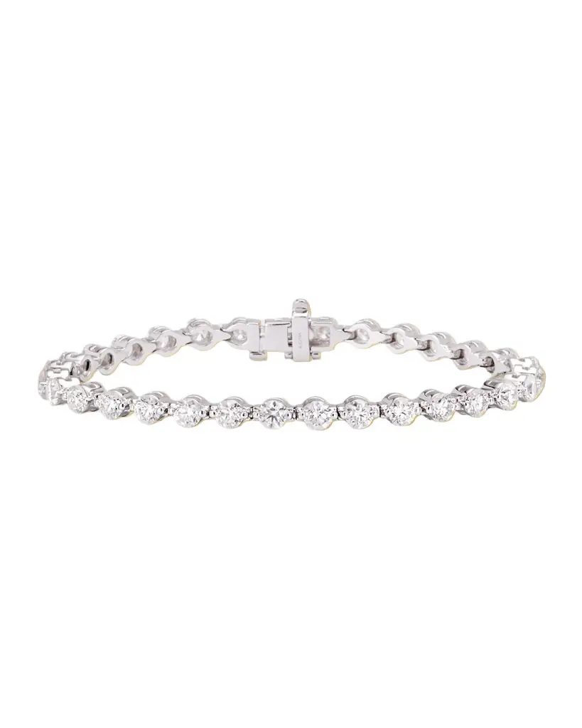 Neiman Marcus Diamonds 18K White Gold Round Diamond Tennis Bracelet, 8.37tcw, 7"L