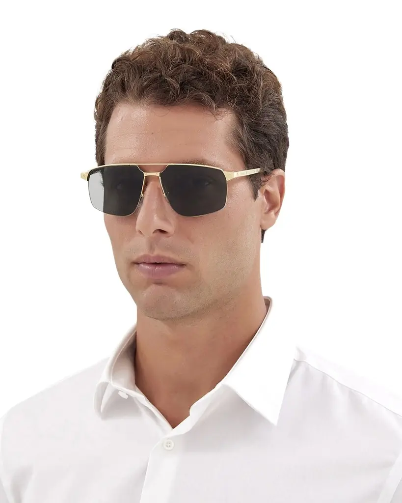 Cartier Men 's Square Rimless Metal Sunglasses