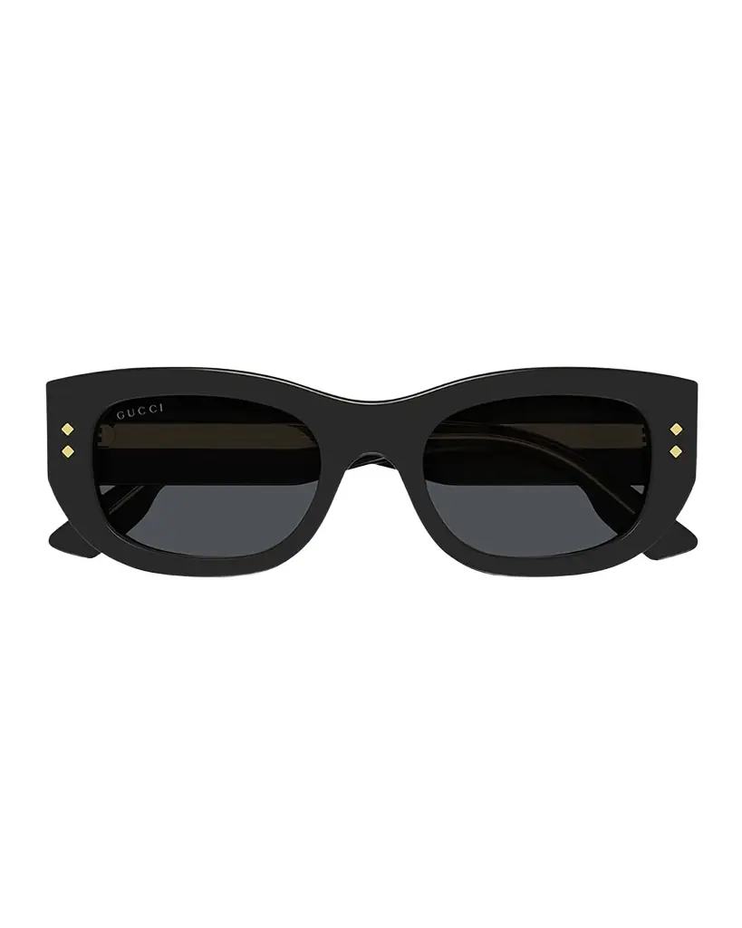 Gucci Embellished Rectangle Acetate Sunglasses